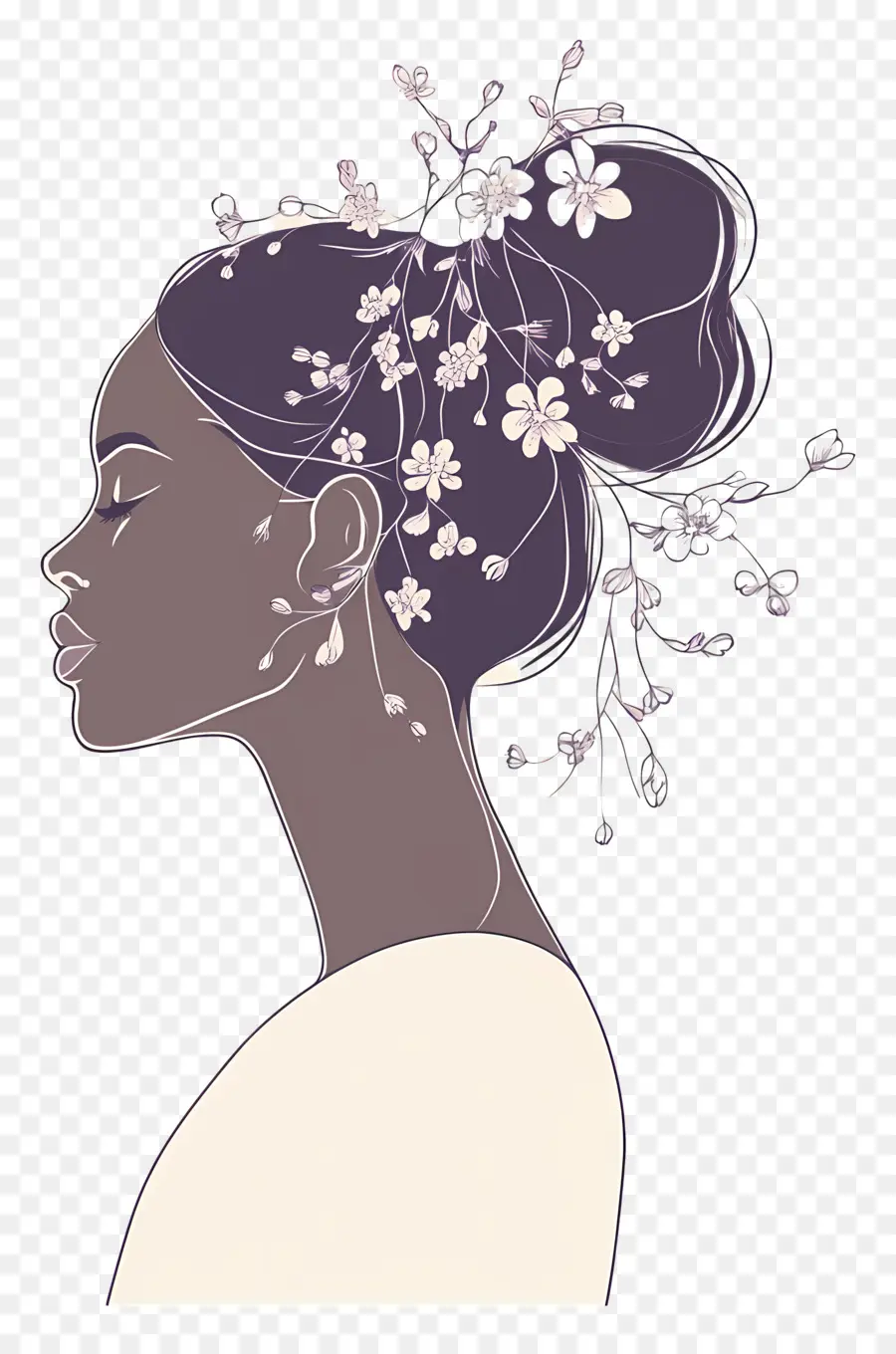 Logotipo Da Menina，Mulher De Cabelo Floral PNG