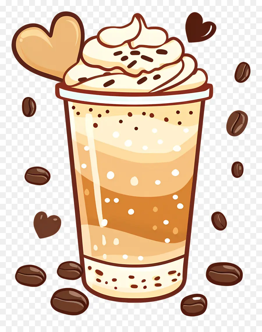 Café Quente，Café Gelado Com Creme PNG