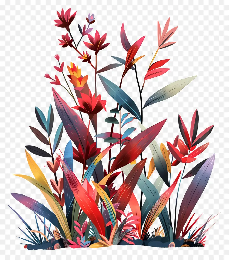 Flor De Grama，Plantas Coloridas PNG