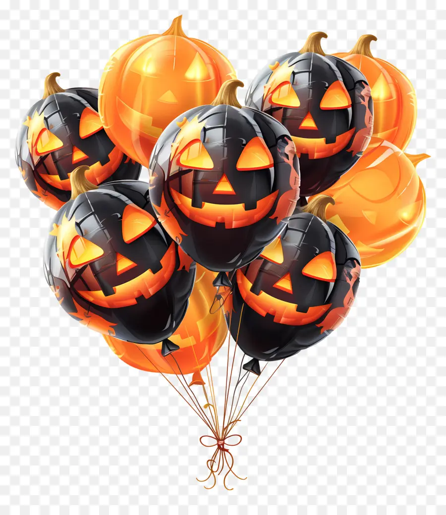 Balões De Halloween，Balões De Abóbora PNG