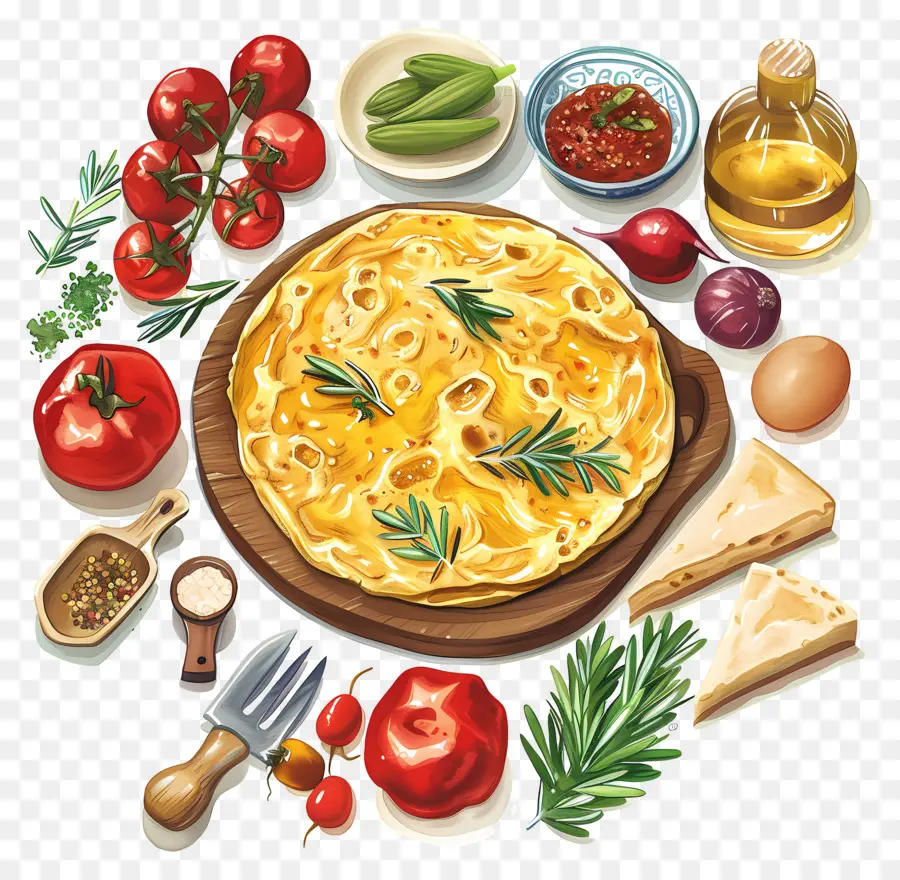 Omelete Espanhola，Pizza PNG