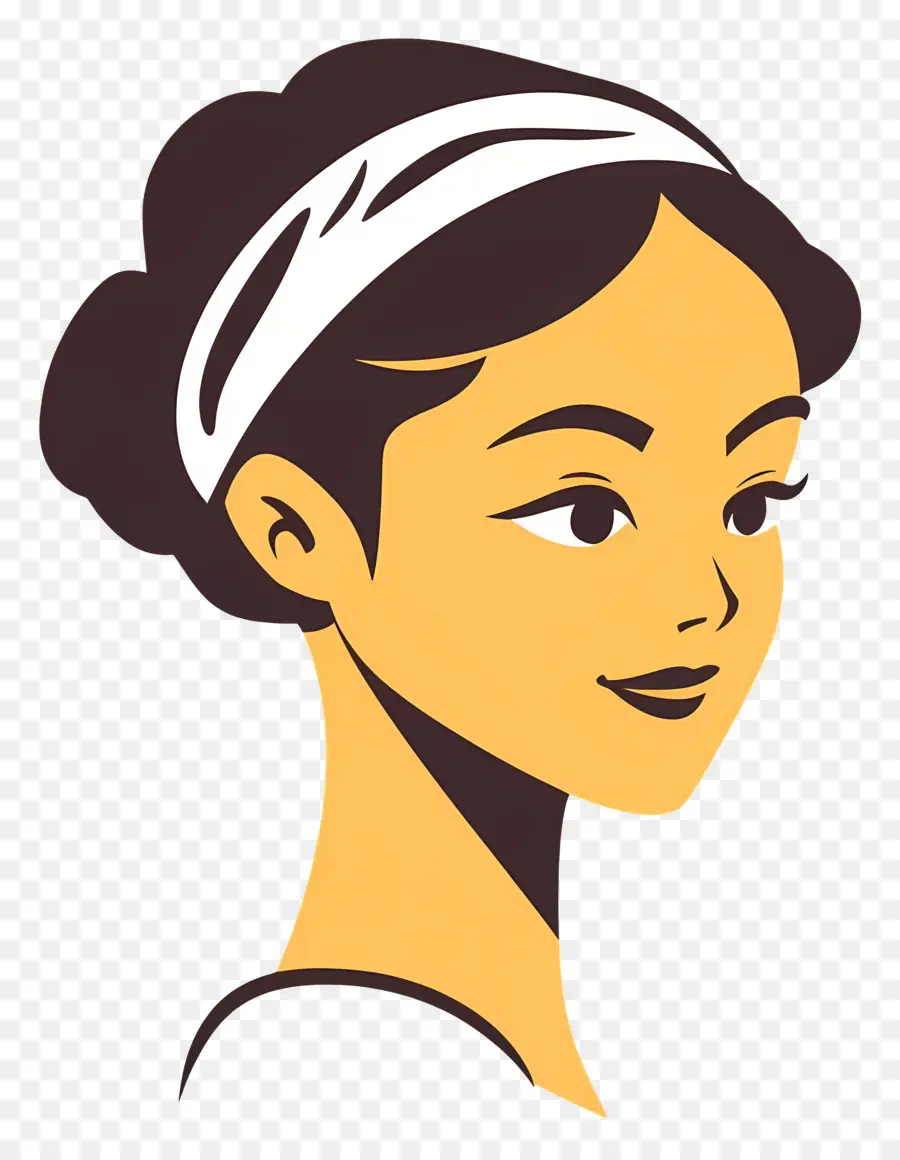 Logotipo Da Menina，Mulher De Desenho Animado Com Bandana PNG