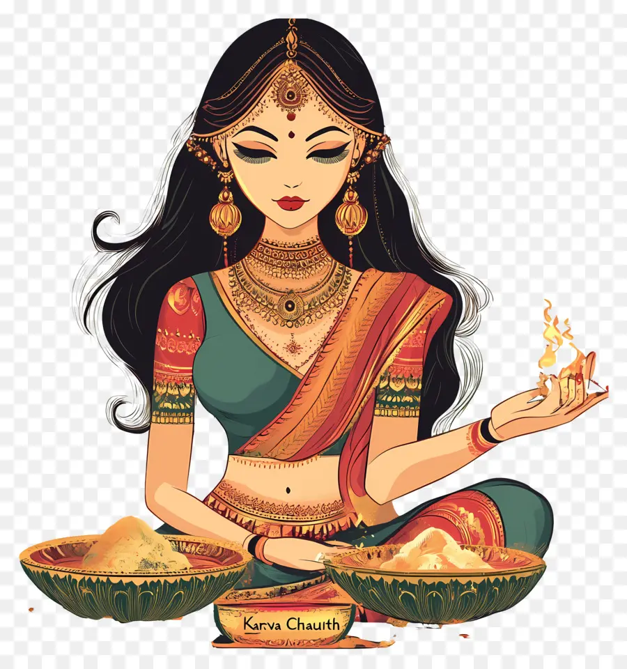 Karva Chauth，Mulher Karva Chauth PNG