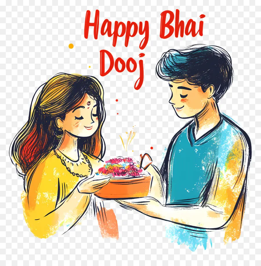 Feliz Bhai Dooj，Celebração De Bhai Dooj PNG