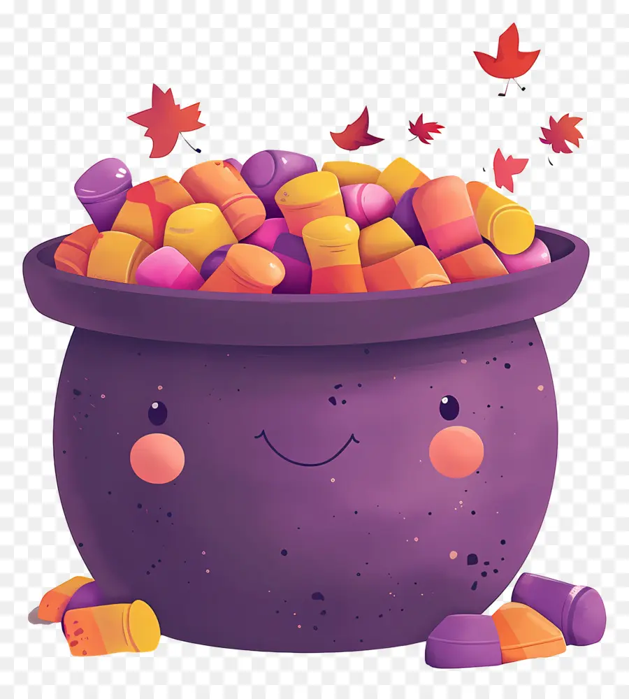 Doces De Halloween，Pote Roxo PNG