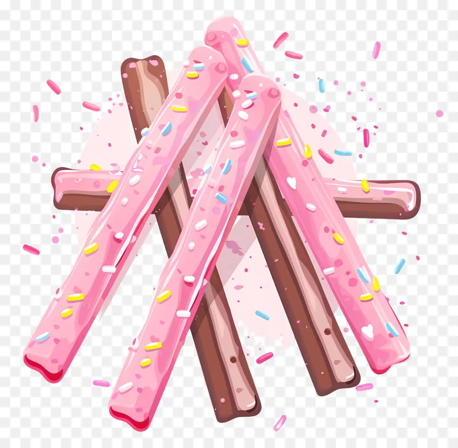 Palitos De Chocolate，Palitos Rosa E Marrom PNG