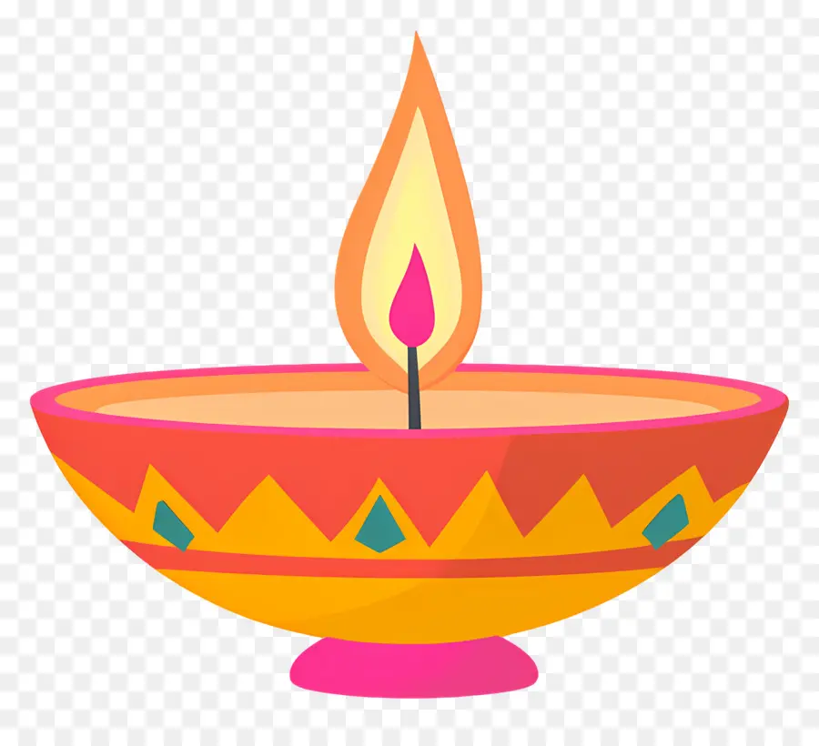 Diwali Diya，Lit Diya PNG