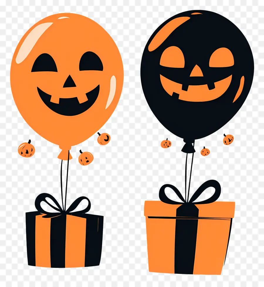 Balões De Halloween，Presentes PNG