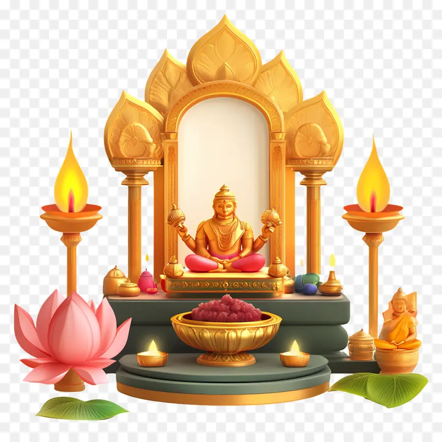 Ayudha Puja，Altar Dourado PNG