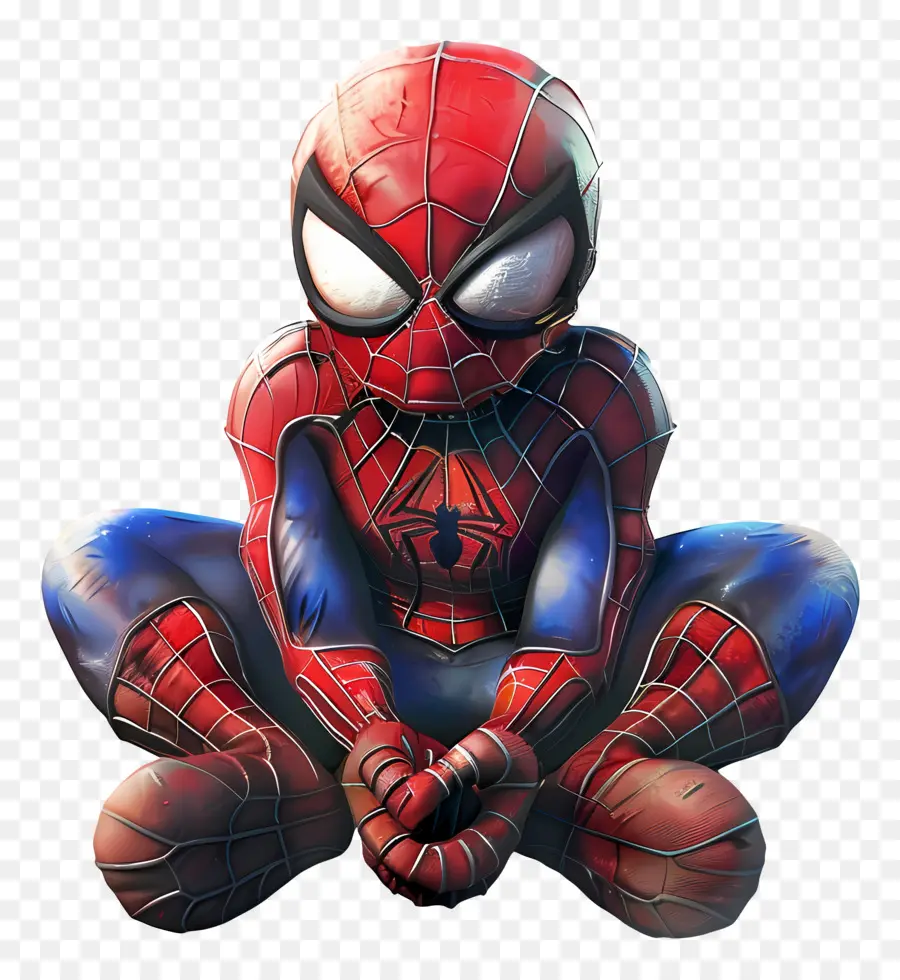 Homem Aranha Fofo，Homem Aranha Sentado PNG