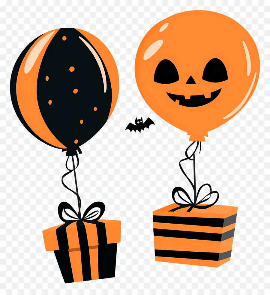 Balões De Halloween，Presentes PNG