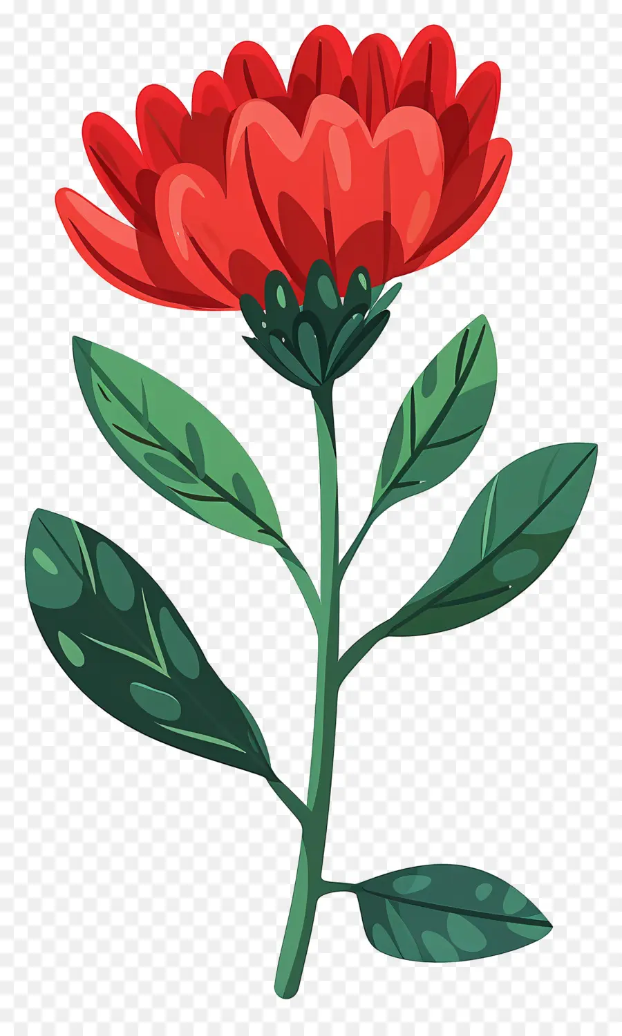 Flor única，Flor Vermelha PNG