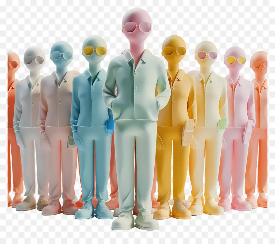 Multidão De Pessoas，Figuras Pastel PNG