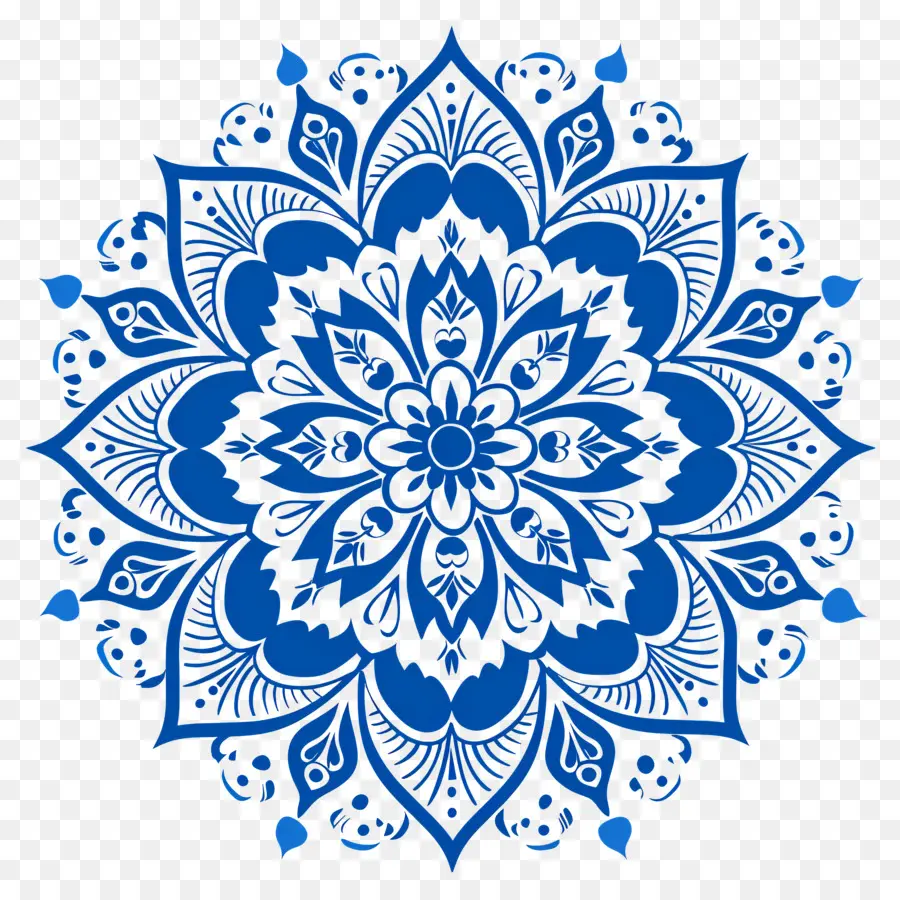 Padrão De Mandala，Mandala Azul PNG