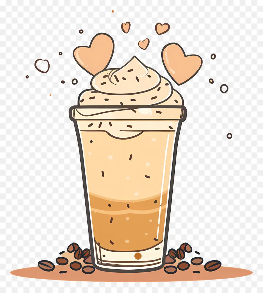 Café Quente，Café Gelado Com Creme PNG