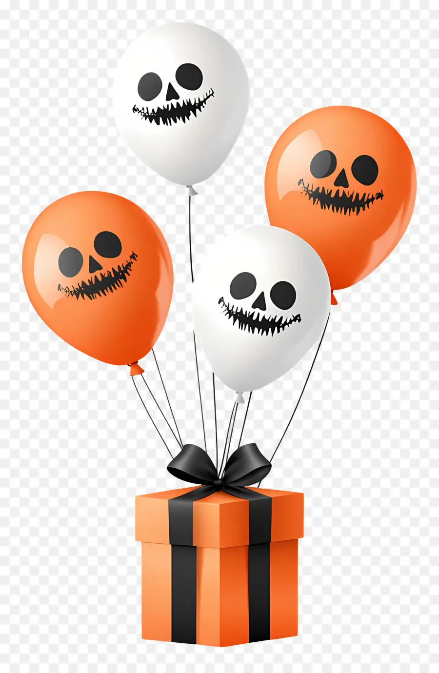 Balões De Halloween，Balões E Presente De Halloween PNG