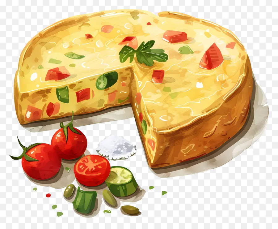 Omelete Espanhola，Quiche De Legumes PNG