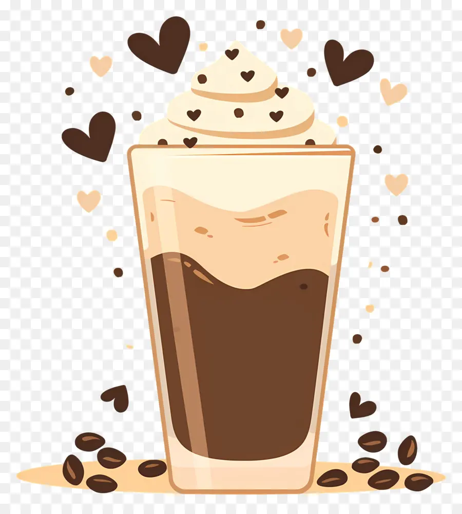 Café Quente，Café Gelado Com Creme PNG