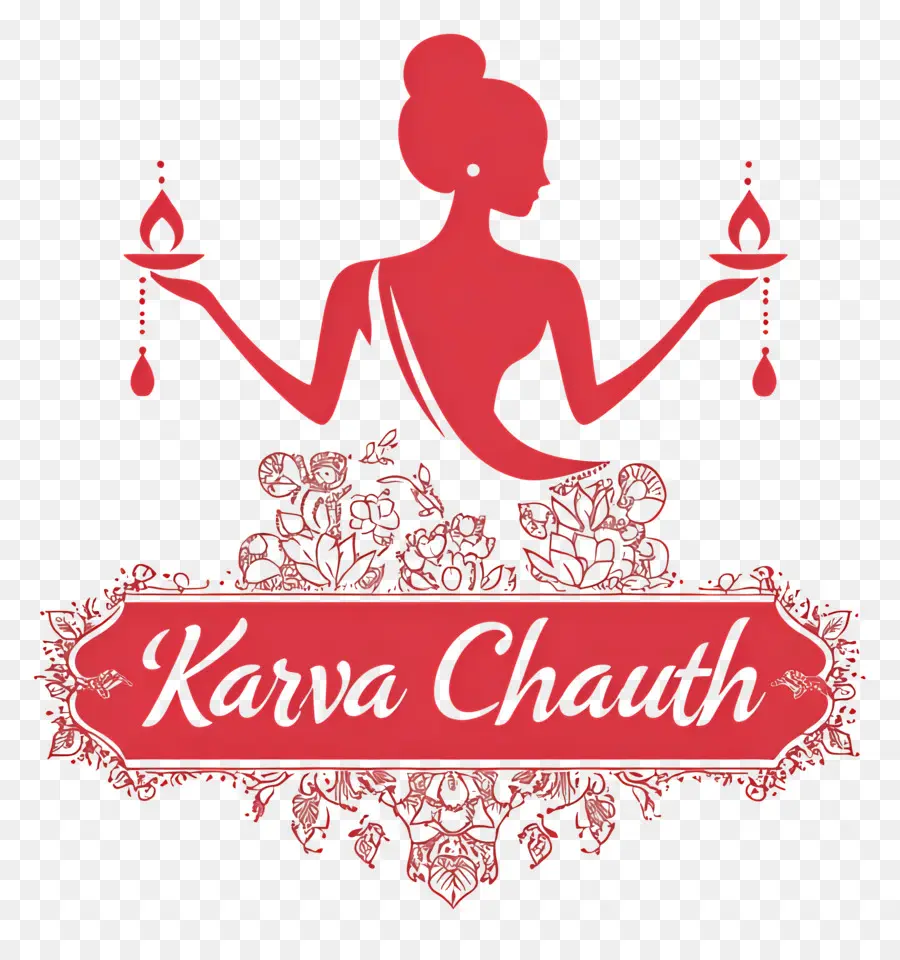 Karva Chauth，Silhueta Com Lâmpadas PNG