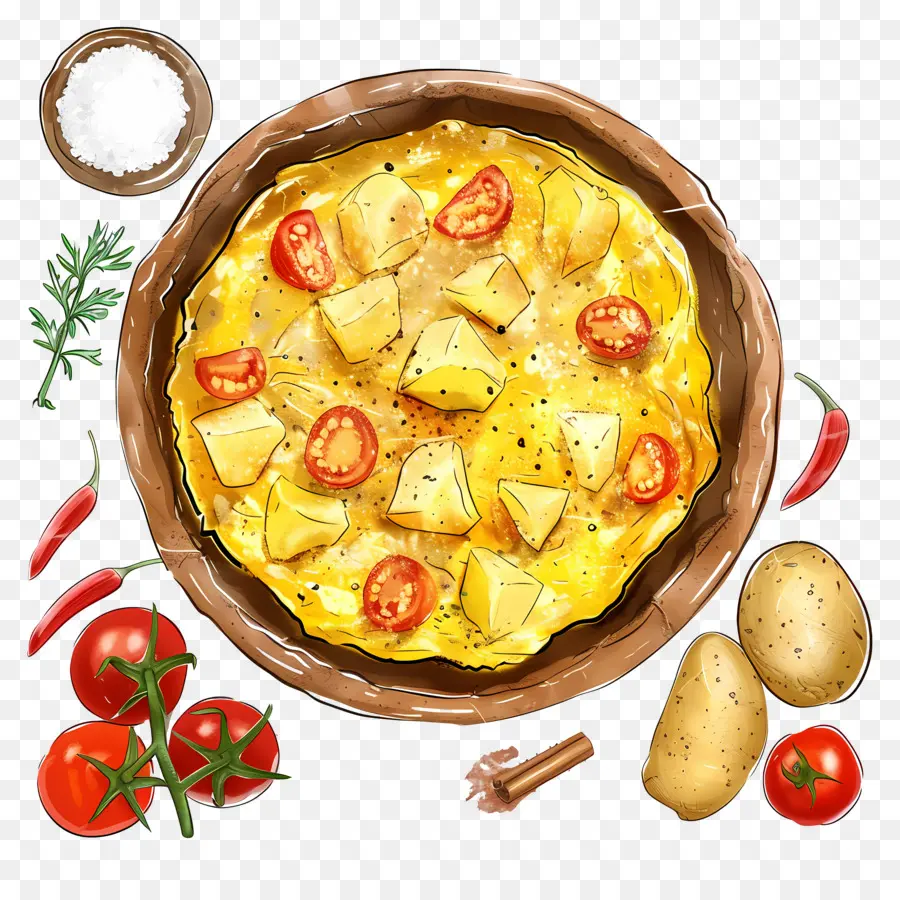 Omelete Espanhola，Omelete De Batata PNG