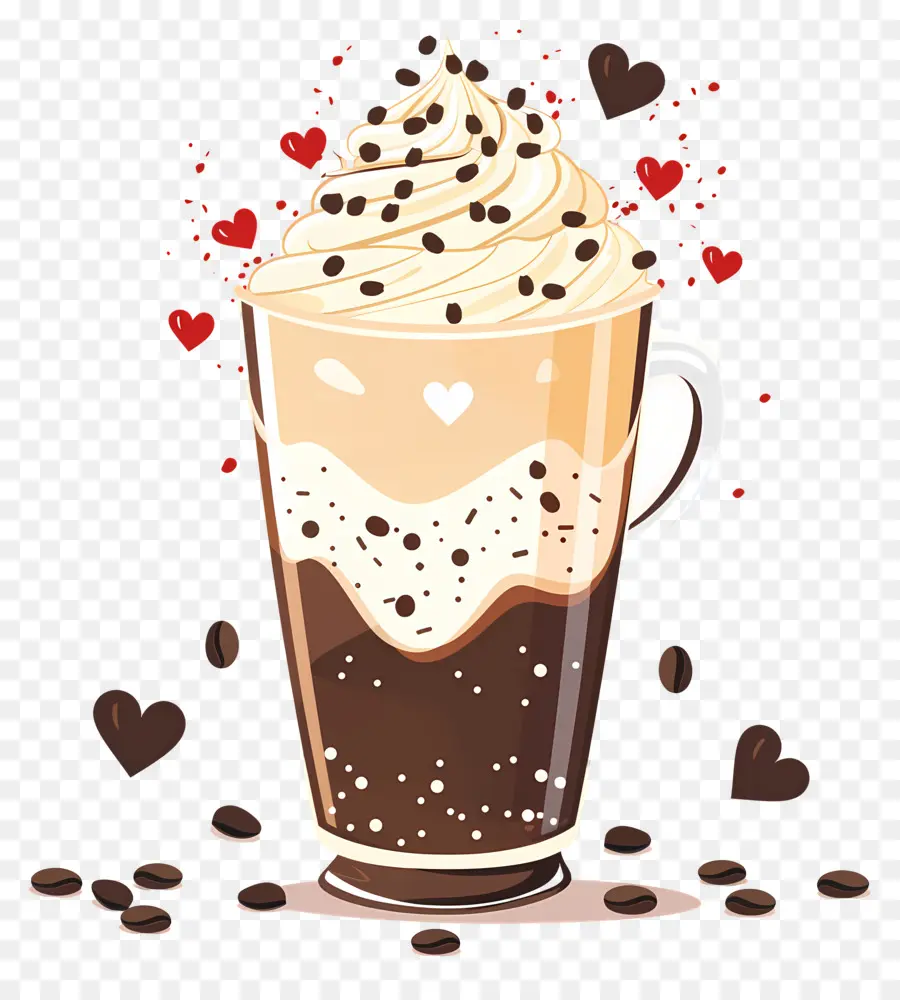 Café Quente，Café Gelado Com Creme PNG