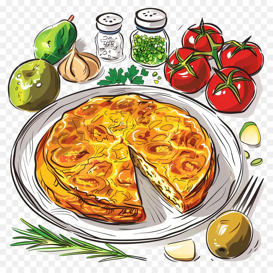 Omelete Espanhola，Tortilha PNG