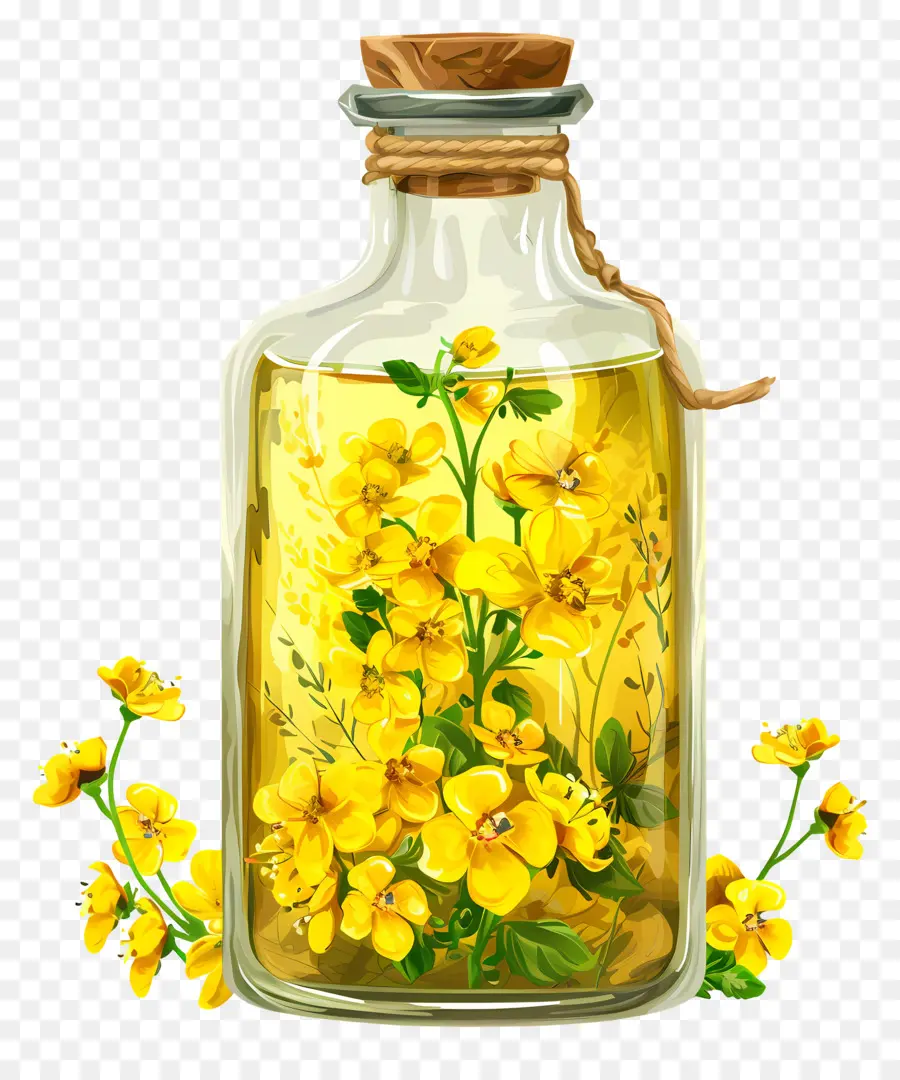 óleo De Canola，Frasco De Flores PNG