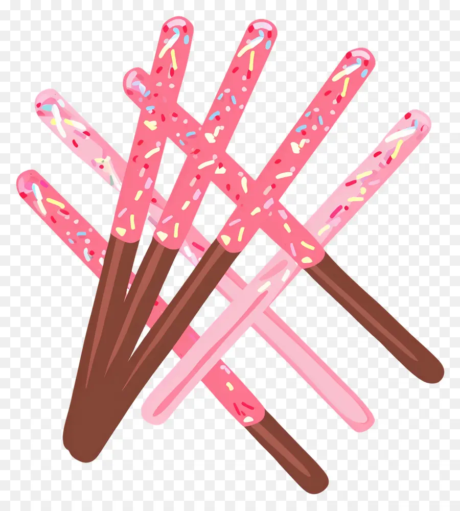 Palitos De Chocolate，Palitos Rosa E Chocolate PNG