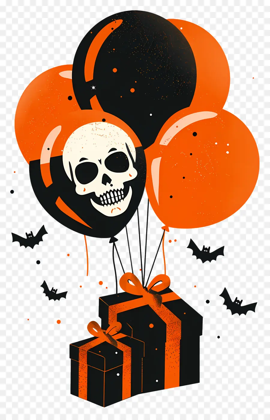 Balões De Halloween，Crânio PNG