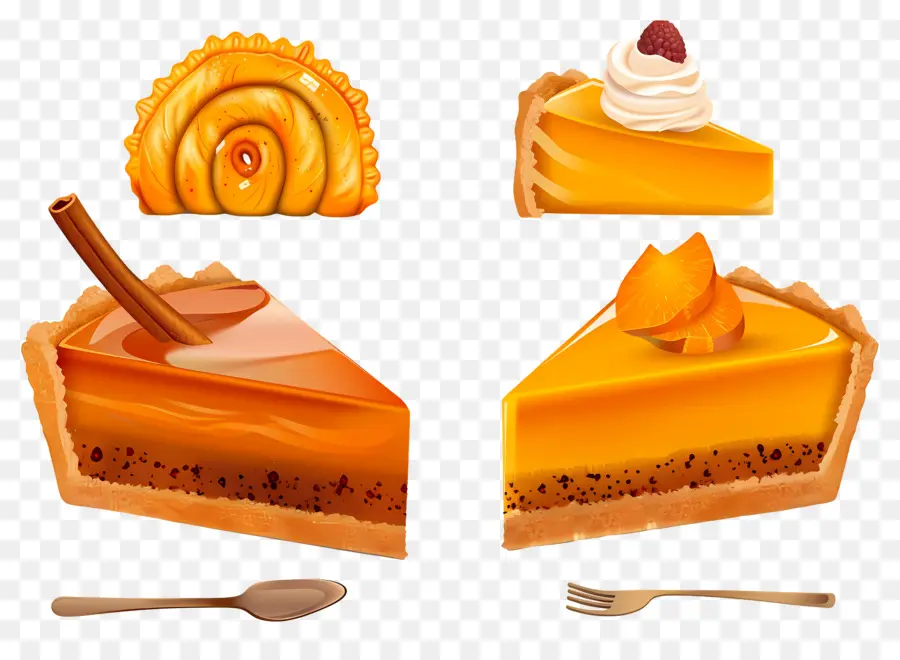 Torta De Ação De Graças，Fatias De Torta De Abóbora PNG