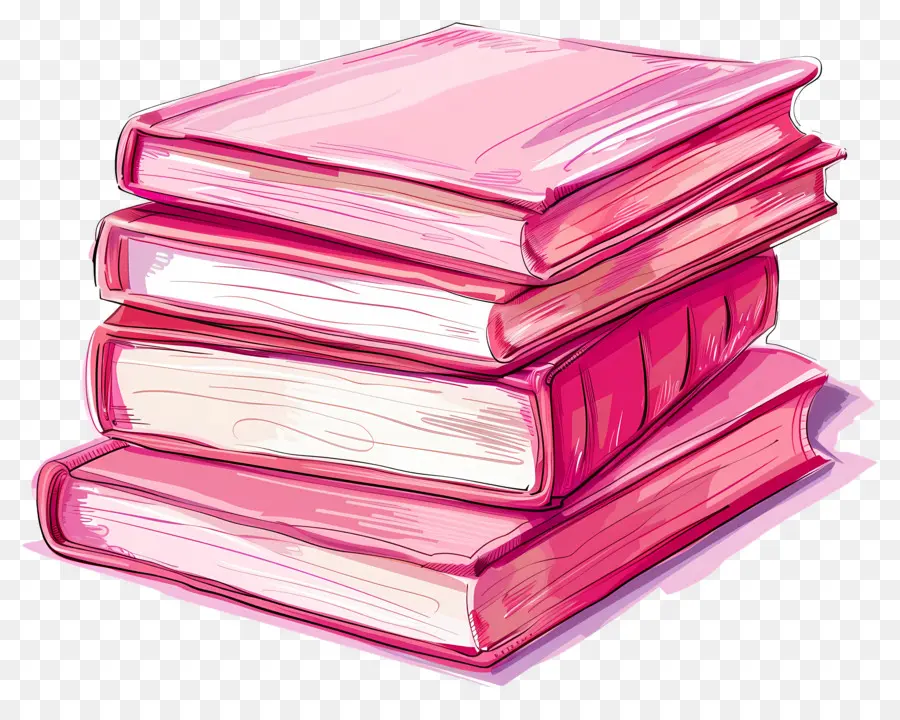 Livros Rosa，Pilha PNG