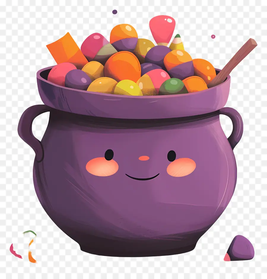 Doces De Halloween，Caldeirão Roxo PNG