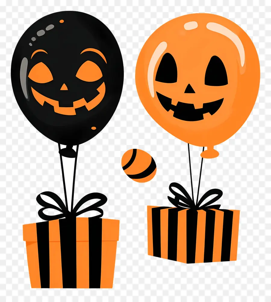 Balões De Halloween，Presentes PNG