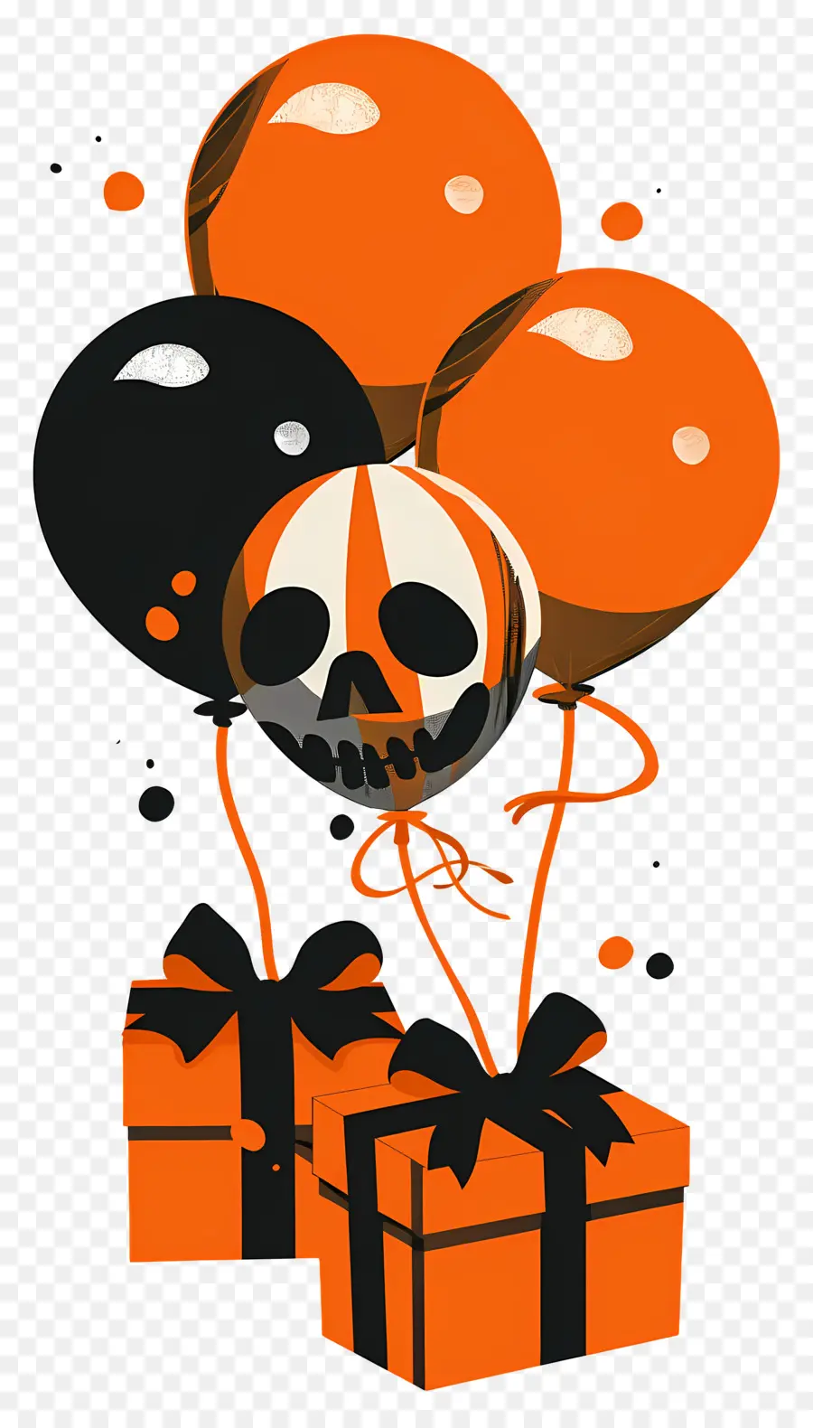 Balões De Halloween，Crânio PNG