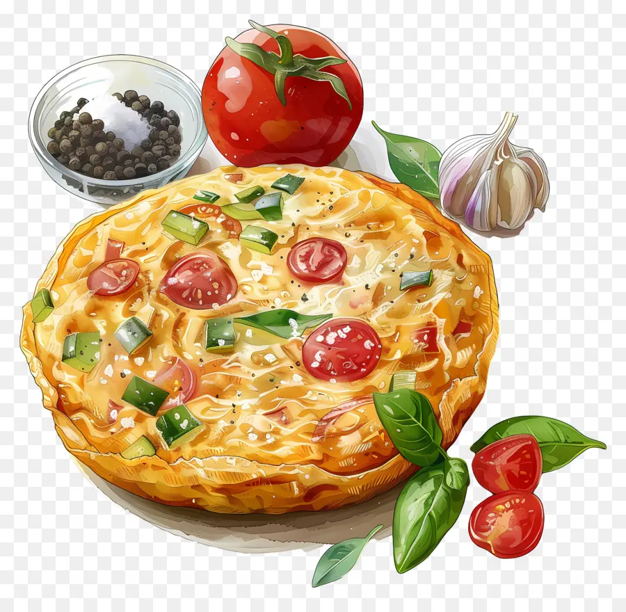 Omelete Espanhola，Quiche De Legumes PNG