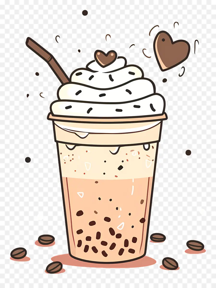 Café Quente，Café Gelado Com Creme PNG