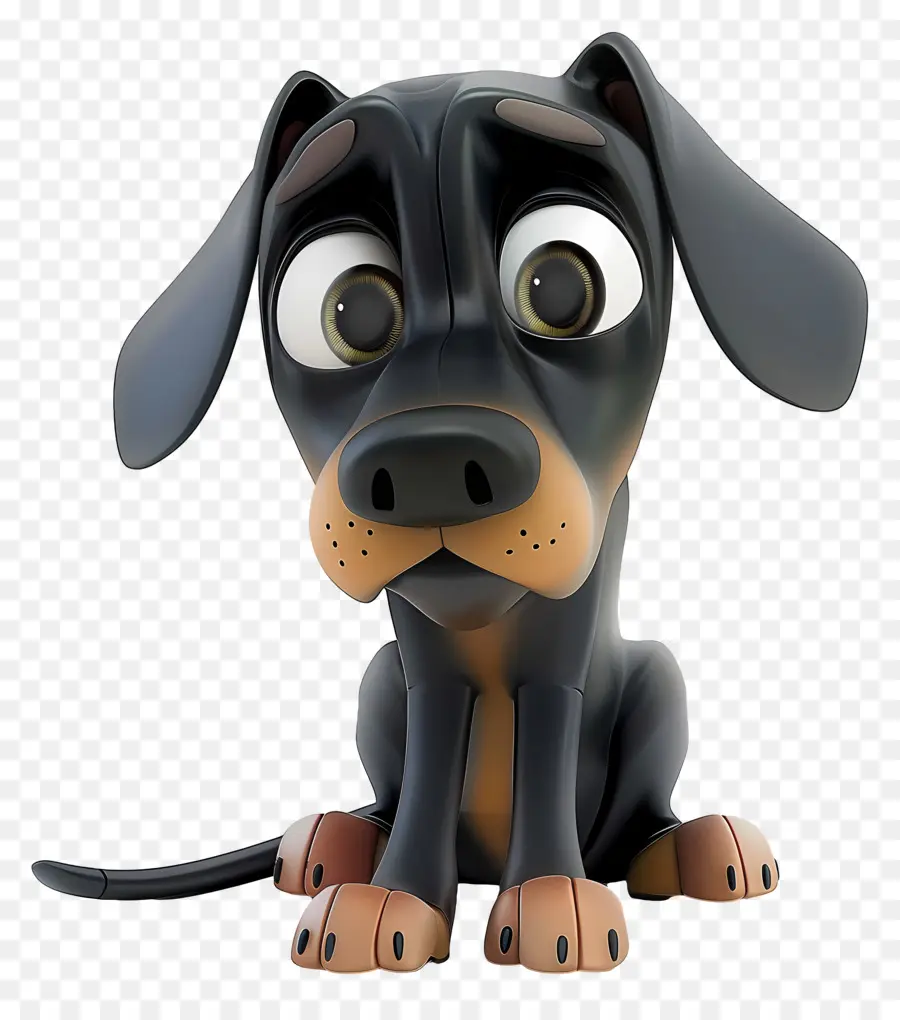 Cachorro 3d，Cachorro Preto De Desenho Animado PNG