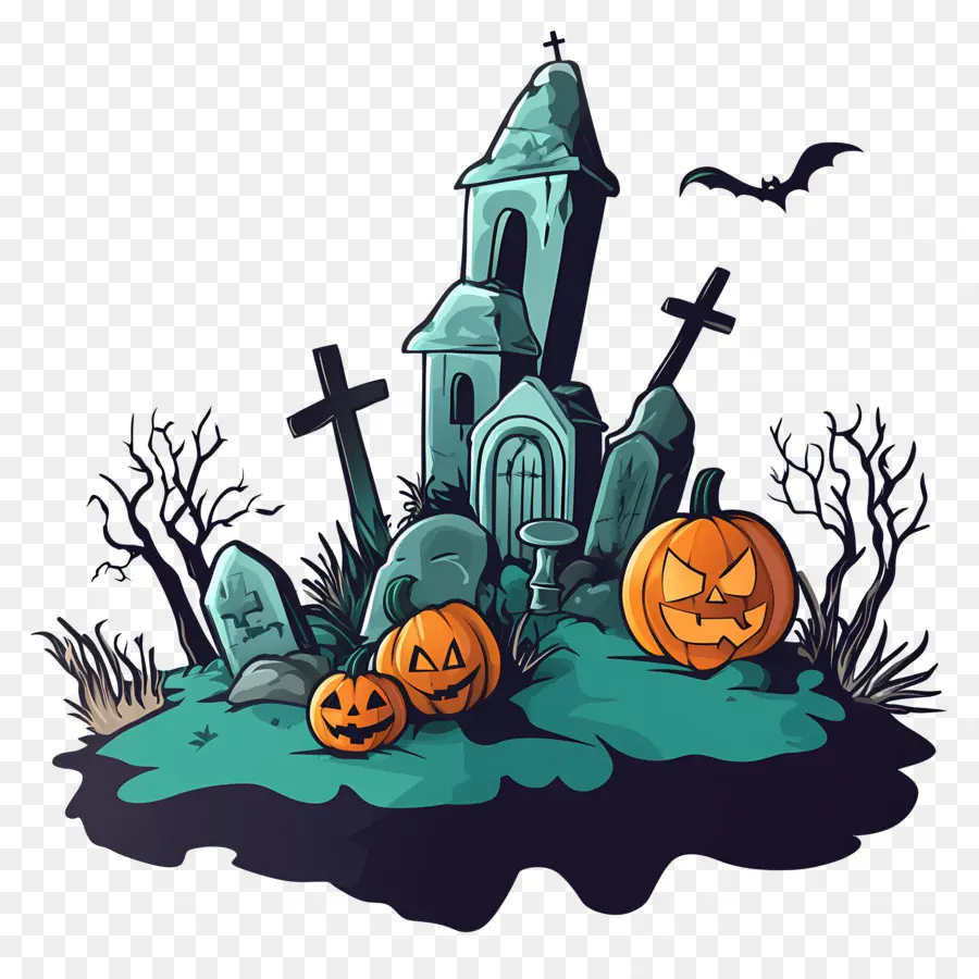 Cemitério De Halloween，Casa Assombrada PNG