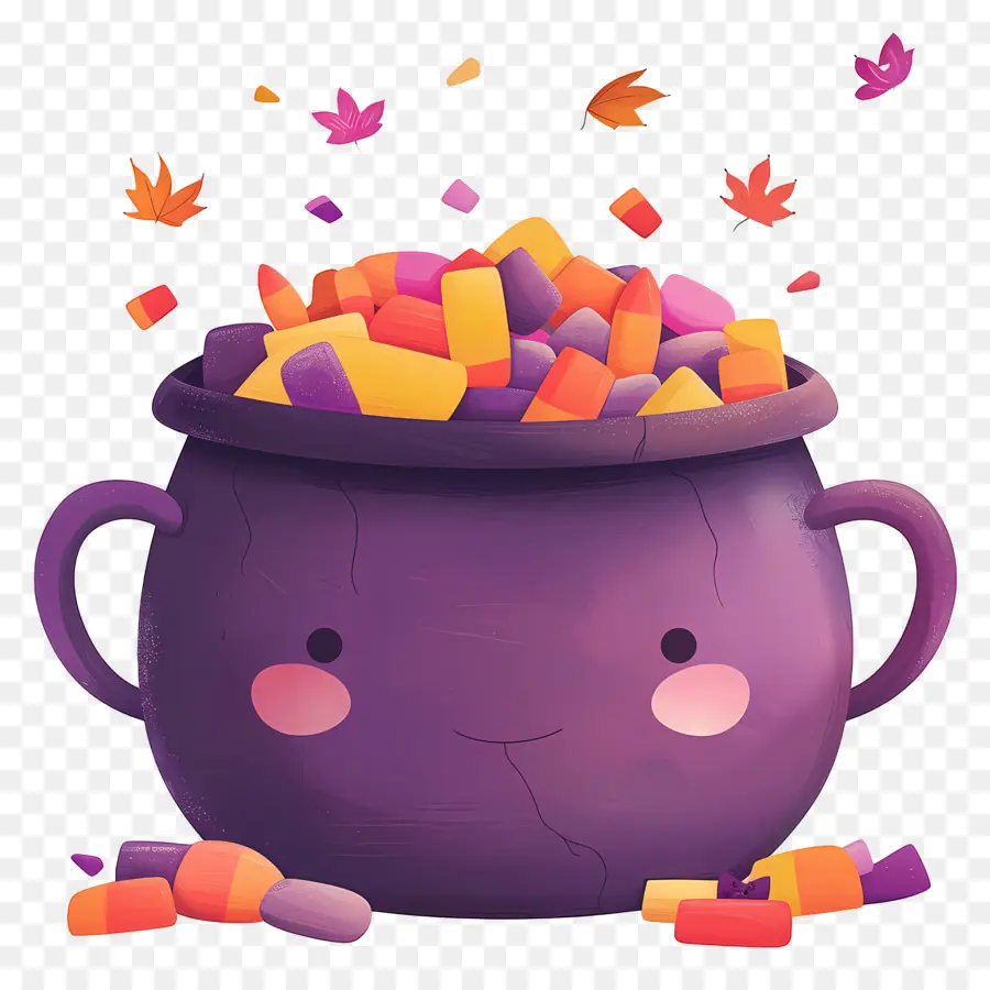 Doces De Halloween，Pote Roxo PNG