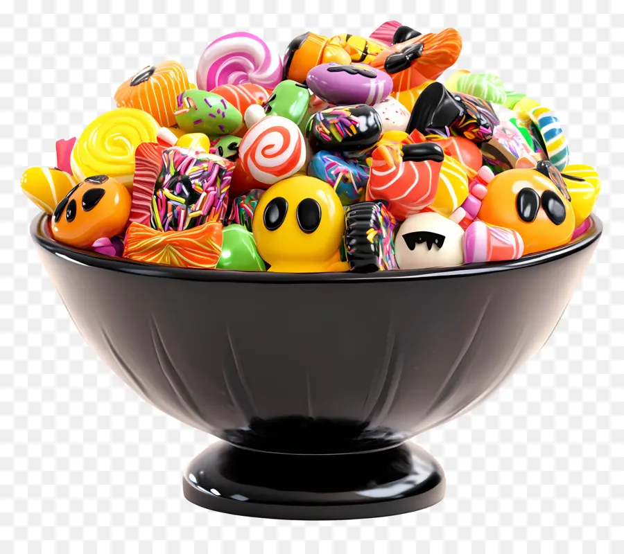 Tigela De Doces De Halloween，Tigela De Doces Colorida PNG