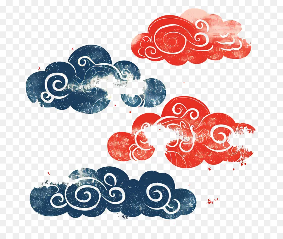 Nuvens Auspiciosas，Nuvens Decorativas PNG