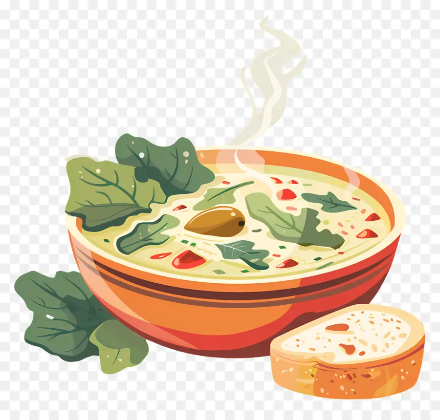 Comida Deliciosa，Sopa E Pão PNG