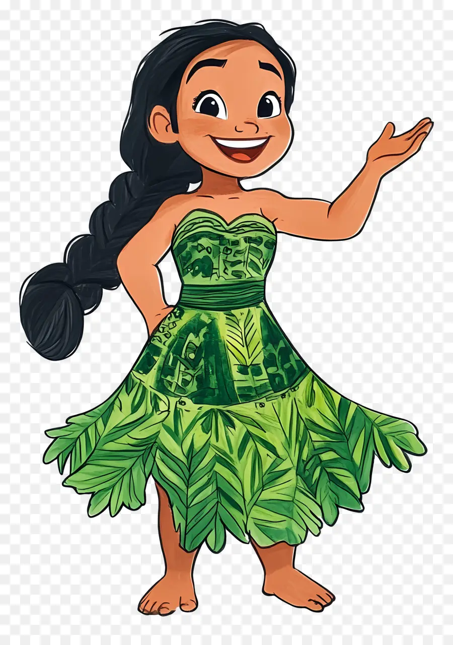 Personagem Lilo，Garota De Desenho Animado Em Vestido PNG