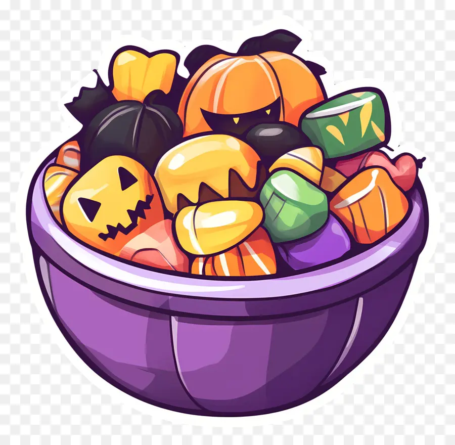 Tigela De Doces De Halloween，Tigela De Doces De Abóbora PNG