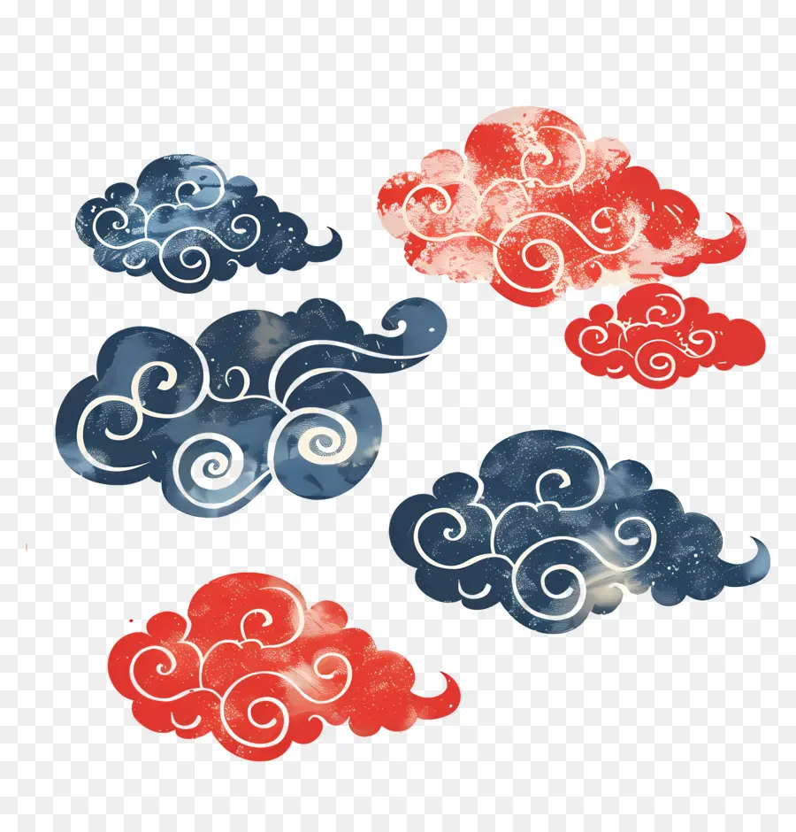 Nuvens Auspiciosas，Nuvens Decorativas PNG