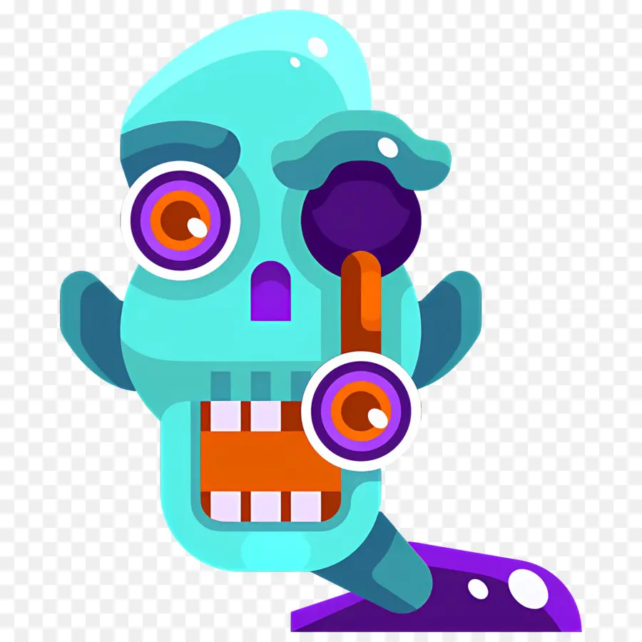 Zumbi Do Dia Das Bruxas，Crânio Colorido PNG