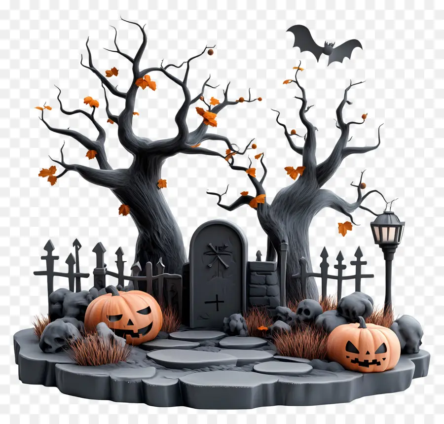 Cemitério De Halloween，Cemitério Assustador PNG