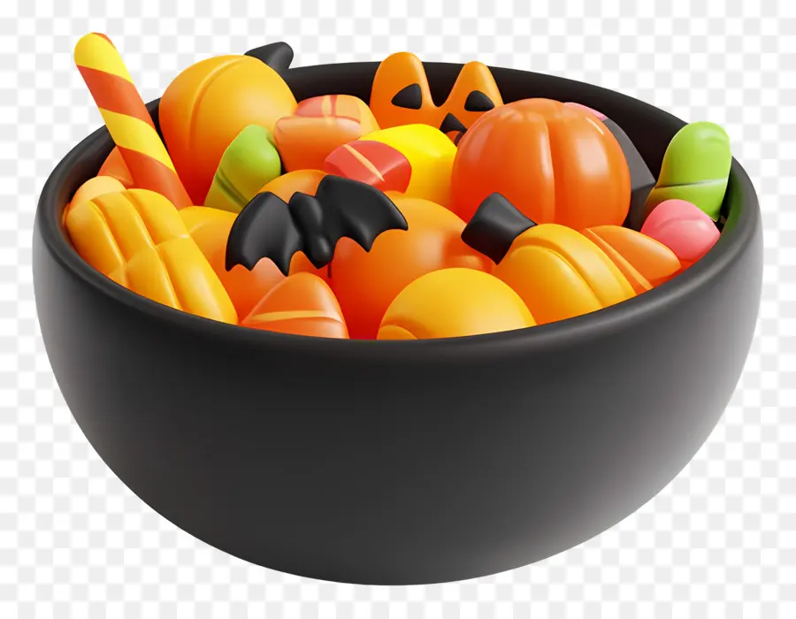 Doces Do Dia Das Bruxas，Tigela De Doces De Halloween PNG