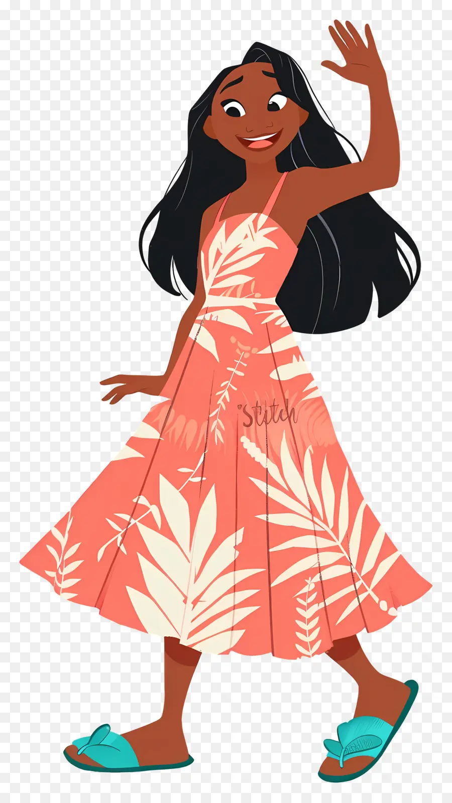 Personagem Lilo，Garota De Desenho Animado Em Vestido PNG