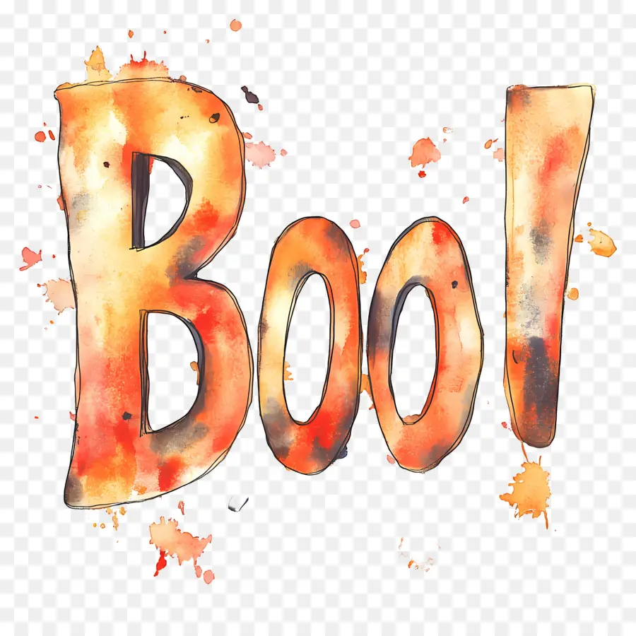 Halloween Vaia，Aquarela Boo PNG